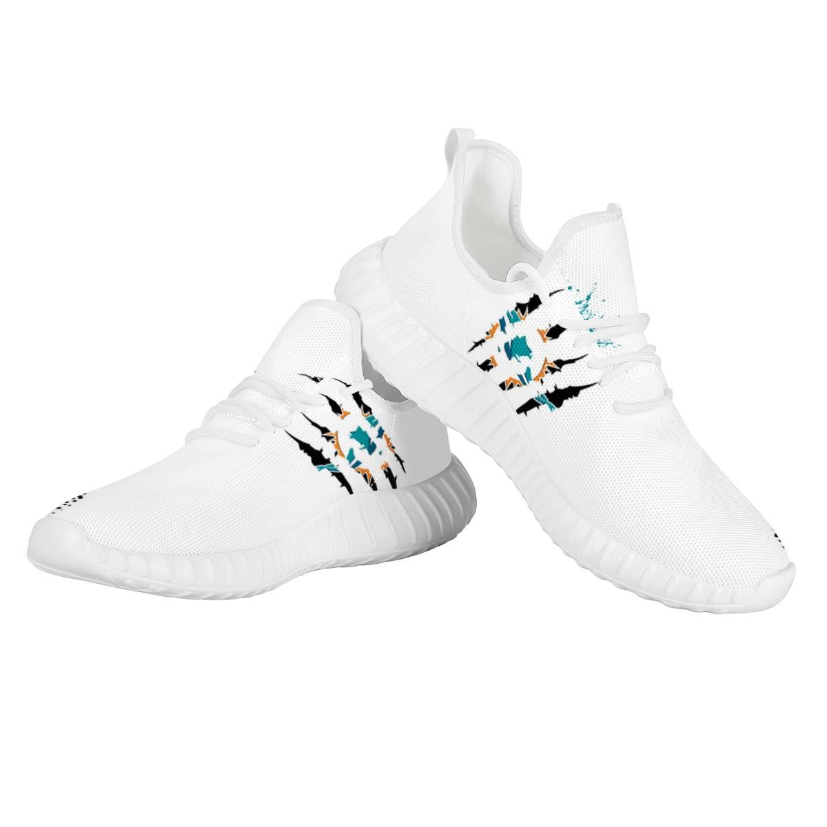 Men's Miami Dolphins Mesh Knit Sneakers/Shoes 011